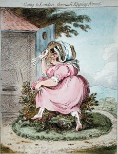 Matka Lontooseen Epping Forestin kautta, kaivertanut James Gillray (1757-1815), julkaissut Hannah Humphrey vuonna 1802 (käsinvärinen etsaus)