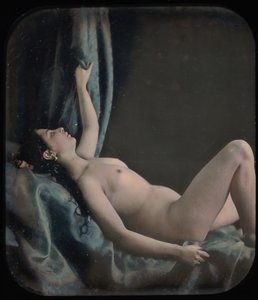 [Majautuva nainen alaston poseeraa Danaena], 1850-luku. tekijältä Bruno Braquehais