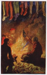 Kuvitus Charles Readen luostarille ja tulisijalle (värilitho) tekijältä Byam (after) Shaw