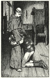 Kuvitus Charles Readen luostarille ja tulisijalle (litho)