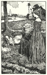 Kuvitus Charles Readen luostarille ja tulisijalle (litho) tekijältä Byam (after) Shaw