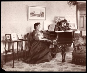 Madame Frances Saville kotona, 1895 (hopeagelatiinivedos)
