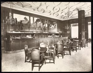 Old King Cole -baari Hotel Knickerbockerissa, 1906 (hopeagelatiiniprintti) tekijältä Byron Company