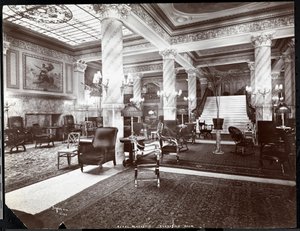 Majestic-hotellin vastaanottohuone, 1902 (hopeagelatiinipaino). tekijältä Byron Company
