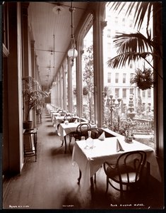 Park Avenue -hotellin veranta, 1901 tai 1902 (hopeagelatiiniprintti) tekijältä Byron Company