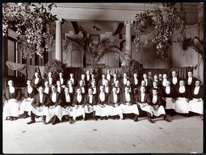 Tarjoilijat Hotel Delmonicossa, 1902 (hopeagelatiiniprintti) tekijältä Byron Company