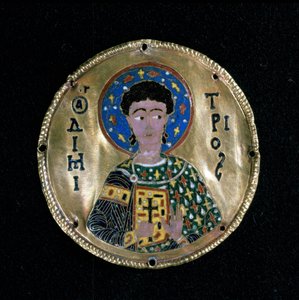Pyhän Demetriuksen rintakuva, emali, Bysantti tekijältä Byzantine