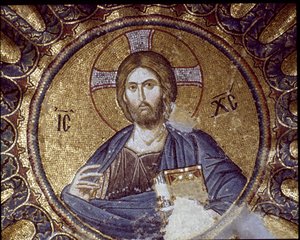 Kristus pantokraattori (tai Kristus kirkkaudessa) (Mosaiikki, 5.-1300-luku) tekijältä Byzantine