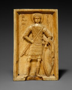 Ikoni Pyhän Demetrioksen kanssa, 950-1000 (norsunluu) tekijältä Byzantine