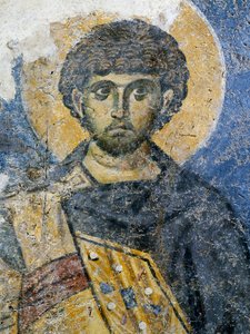 Mercurius of Caesarea, fragmentti freskosta Pyhän Marian Konstantinopolista (nykyisin Odalar-moskeija), Istanbul, Turkki. Bysantin sivilisaatio tekijältä Byzantine