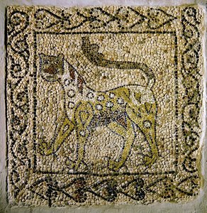 Täplikäs pantteri, 1213 (mosaiikki) tekijältä Byzantine