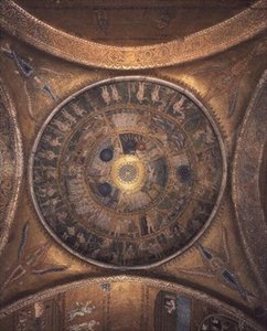 Luominen eteisen kupoliin (mosaiikki) tekijältä Byzantine Byzantine