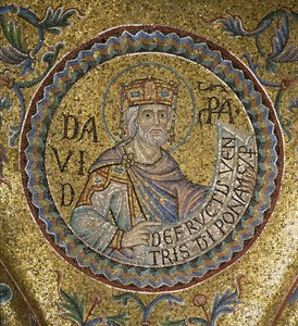 Kuningas David Yksityiskohta sisämosaiikeista Pyhän Markuksen basilikassa, 1200-luku tekijältä Byzantine Byzantine