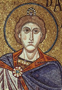 Profeetta Danielin yksityiskohta sisämosaiikista Pyhän Markuksen basilikassa, 1100-luku tekijältä Byzantine Byzantine