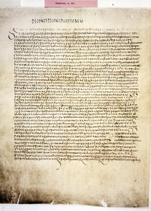 CORPUS JURIS CIVILIS: Una pagina del Codex Iustinianus, Digestum, 6. vuosisata (käsikirjoitus). tekijältä Byzantine School
