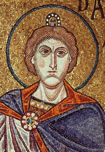 Profeetta Daniel (6. vuosisata). Bysanttilaisen mestarin työ, mosaiikki, yksityiskohta Venetsian Pyhän Markuksen basilikan koristeesta (Italia) tekijältä Byzantine School