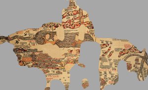 Kartta, Madaba, Jordania (mosaiikki) tekijältä Byzantine School