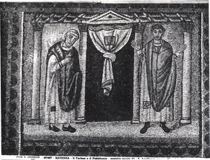 Vertaus fariseuksesta ja veron kantajasta (mosaiikki) tekijältä Byzantine School