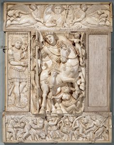 Keisari Triumphant, joka tunnetaan nimellä Barberini Ivory, 500-550 jKr. tekijältä Byzantine School