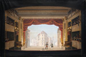 Det kgl:n sisätilat. teatteri Jacob v. Thyboe -tuotannon aikana tekijältä C.F. Christensen
