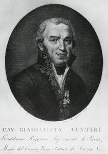 Giovanni Battista Venturin (1746-1822), italialaisen fyysikon, diplomaatin, tieteenhistorioitsijan ja Venturi-ilmiön löytäjän muotokuva, kaiverrus