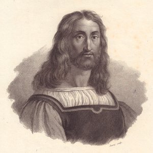 Italian kaivertajan Marcantonio Raimondin (1480-1534) muotokuva, Barnin kuparikaiverrus Raffaello Sanzion maalauksesta