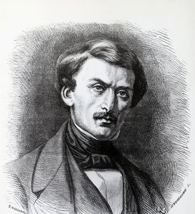 Muotokuva Paul-Emile Bottasta (1802-1870), italialaissyntyinen ranskalainen arkeologi, kaiverrus Ranska tekijältä J.B. and Brown J. Rowbotham