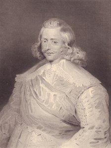 Espanjalaisen kardinaalin ja kenraali Ferdinand of Habsburgin (1609-1641) muotokuva, kaiverrus tekijältä J.B. and Brown J. Rowbotham