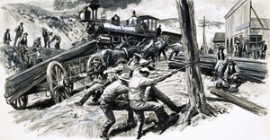Washingtonin osavaltion läpi kulkeva rautatie vuonna 1873 tekijältä C.L. Doughty