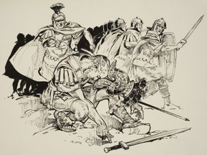 Keisari Julianuksen kuolema (331-63) (guassi paperille) tekijältä C.L. Doughty