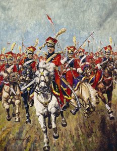 Ranskalaisen ratsuväen hyökkäys (öljy kankaalle) tekijältä C.L. Doughty