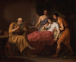 Aleksanteri Suuri sairasvuoteessa tekijältä Christoffer Wilhelm Eckersberg
