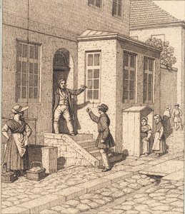 Katukuvaus. Kuva "Lineaarinen perspektiivi", levy VII tekijältä Christoffer Wilhelm Eckersberg