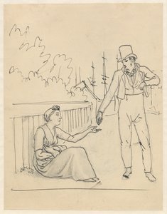 Nainen saa almua tekijältä Christoffer Wilhelm Eckersberg