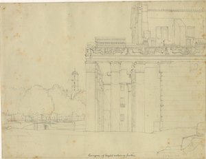Paljon Via Sacralta, Forum Romanumilla Antoniuksen ja Faustinan temppelillä ja näkymä Campidogliolle, Roomaan tekijältä Christoffer Wilhelm Eckersberg