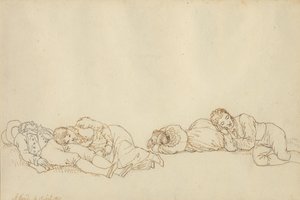Neljä nukkuvaa pariisilaista tekijältä Christoffer Wilhelm Eckersberg