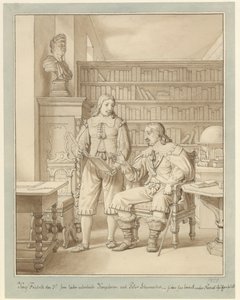 Frederik III:lla on Peder Schumacherin laatima kuninkaallinen laki. tekijältä Christoffer Wilhelm Eckersberg