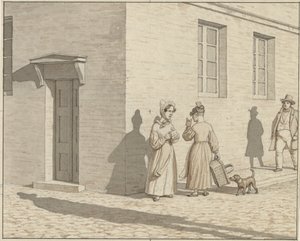 Lineaarinen perspektiivi maalauksessa - levy VII, 1 - kadun kulman kohtaus tekijältä Christoffer Wilhelm Eckersberg
