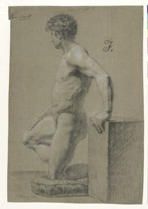 Miesten polvistuva mallifiguuri, profiili vasen tekijältä Christoffer Wilhelm Eckersberg