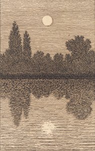 Kuunvalo järven yllä. Kuva "Lineaarinen perspektiivi", levy IV tekijältä Christoffer Wilhelm Eckersberg
