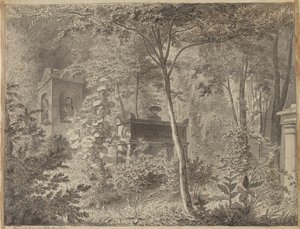 Molieren hauta Jardin Elysée des Petits Augustinsissa, Pariisissa 10. kesäkuuta (1811) tekijältä Christoffer Wilhelm Eckersberg