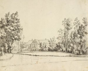 Sanderumgaard puutarhasta katsottuna tekijältä Christoffer Wilhelm Eckersberg
