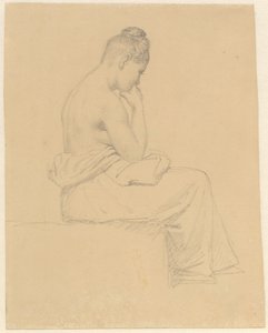 Model femení assegut vist des del darrere.finlandès tekijältä Christoffer Wilhelm Eckersberg