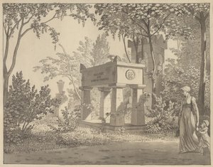 Molièren sarkofagi Jardin Elyséessa tekijältä Christoffer Wilhelm Eckersberg