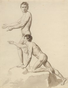 Kaksi israelilaista kalliolla tekijältä Christoffer Wilhelm Eckersberg