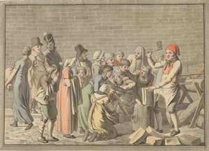 Polttopuiden jakelu köyhille tekijältä Christoffer Wilhelm Eckersberg