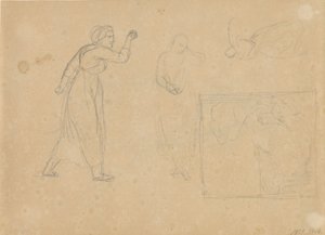 Luonnos kaatuneen tytön tarinasta, arkki 1 tekijältä Christoffer Wilhelm Eckersberg
