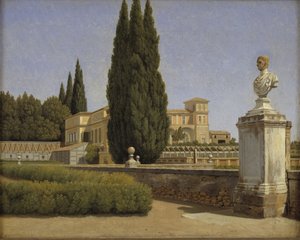 Vista dels jardins de la Vila Albani. Romafinès tekijältä Christoffer Wilhelm Eckersberg