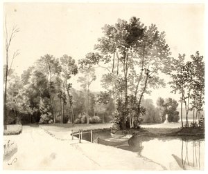 Näkymä Sanderumgaardin puutarhaan tekijältä Christoffer Wilhelm Eckersberg