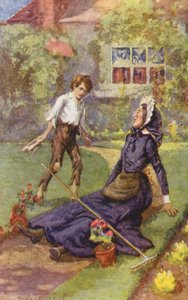 Charles Dickensin David Copperfield -teoksen kuvitus (värilitografia). tekijältä C. Dudley (after) Tennant